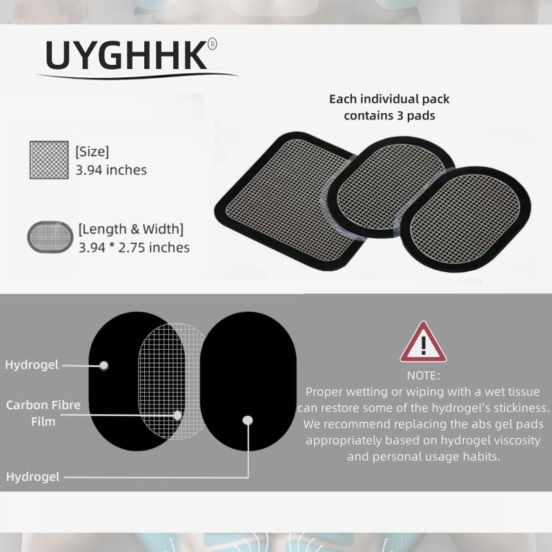 UYGHHK Gel Pads for All Abdominal Belts, Replacement Gel Sheet for Abdominal Toning System,18pcs Replacement Gel Pads - Image 3